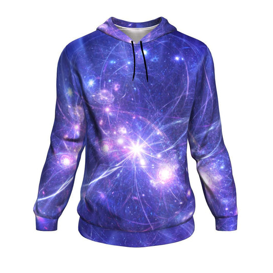 Purple Light Circle Galaxy Space Print Unisex Pullover Hoodie GearFrost