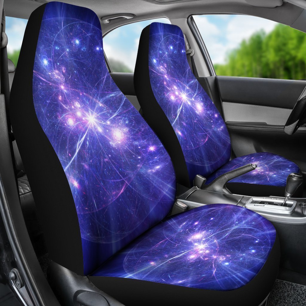 Purple Light Circle Galaxy Space Print Universal Fit Car Seat Covers GearFrost