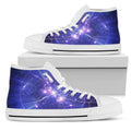Purple Light Circle Galaxy Space Print White High Top Sneakers