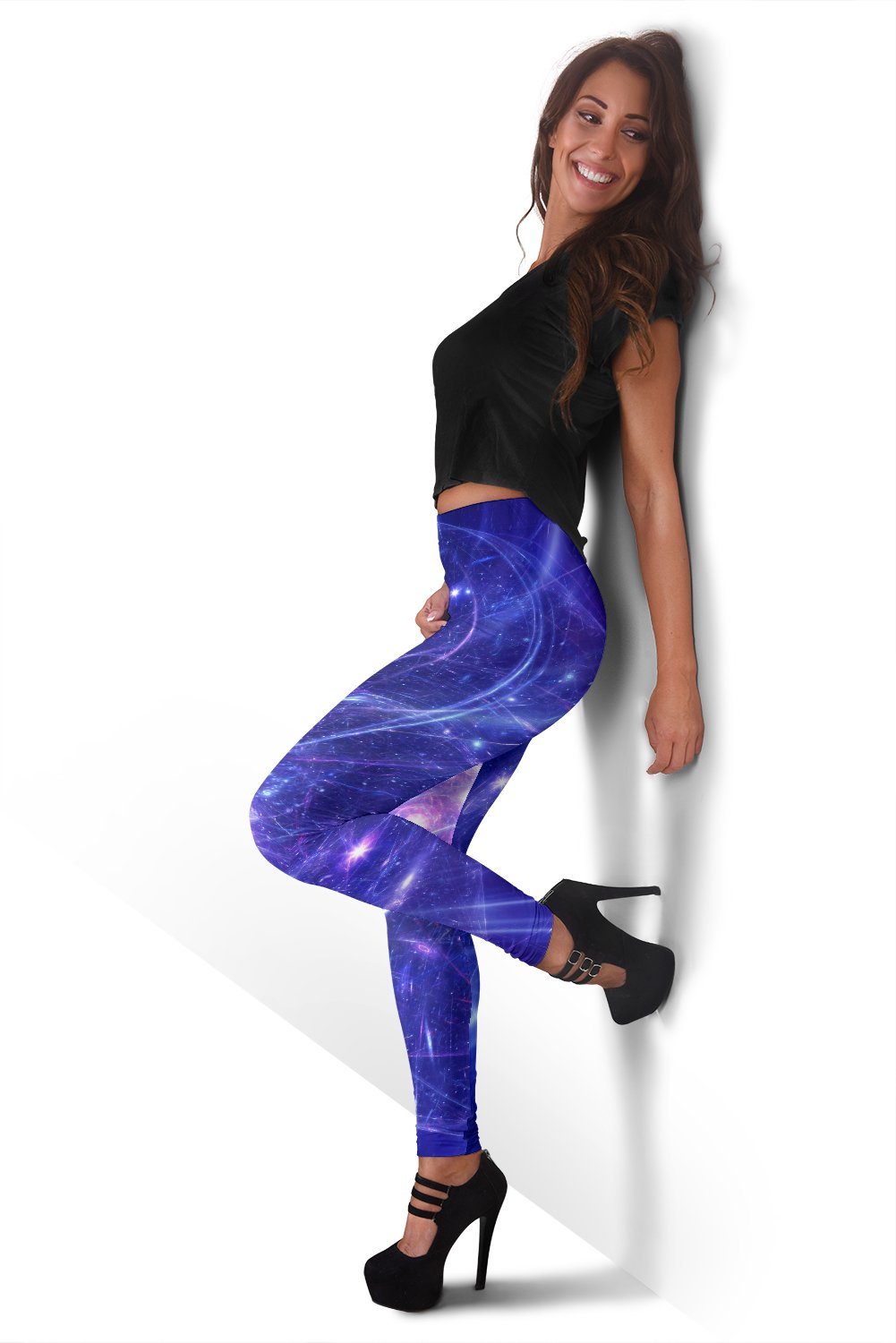 Purple Light Circle Galaxy Space Print Women's Leggings GearFrost