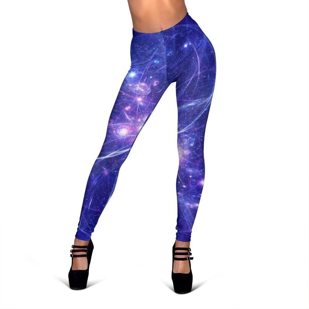 Purple Light Circle Galaxy Space Print Women's Leggings GearFrost