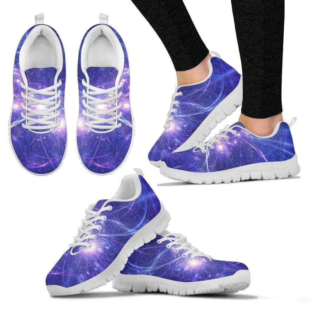 Purple Light Circle Galaxy Space Print Women's Sneakers GearFrost