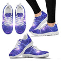 Purple Light Circle Galaxy Space Print White Running Shoes