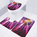 Purple Light Disco Ball Print 3 Piece Bath Mat Set