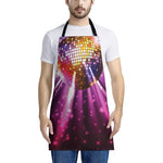 Purple Light Disco Ball Print Apron