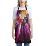 Purple Light Disco Ball Print Apron