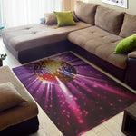 Purple Light Disco Ball Print Area Rug