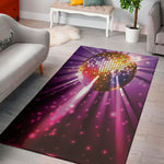 Purple Light Disco Ball Print Area Rug