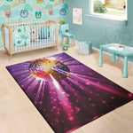 Purple Light Disco Ball Print Area Rug