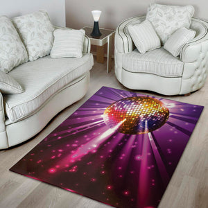 Purple Light Disco Ball Print Area Rug