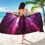 Purple Light Disco Ball Print Beach Sarong Wrap