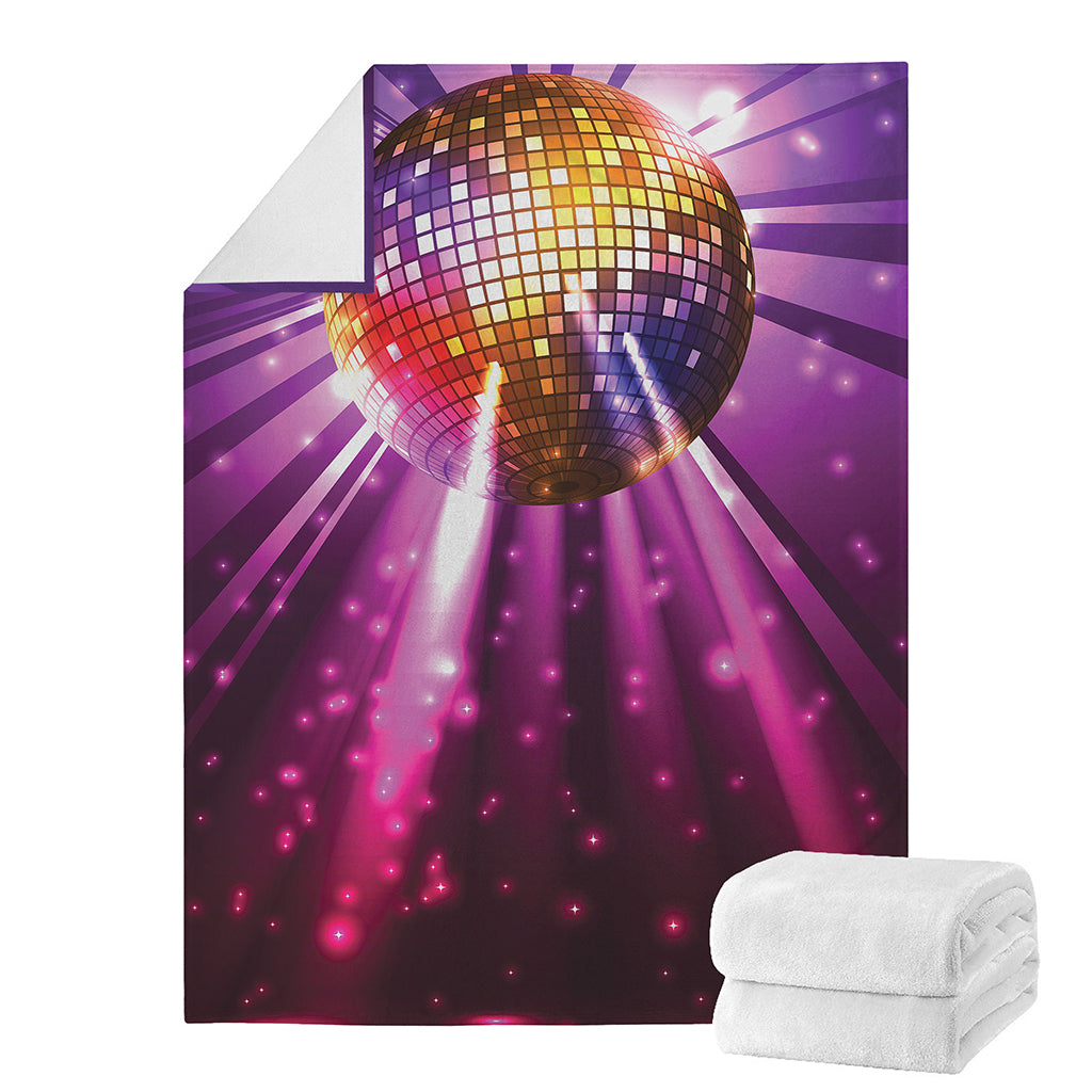 Purple Light Disco Ball Print Blanket