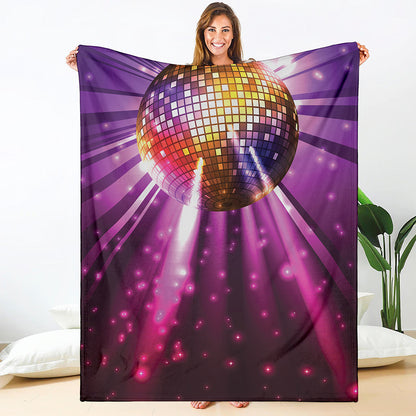 Purple Light Disco Ball Print Blanket