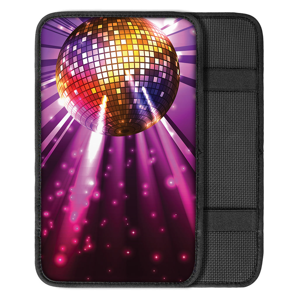 Purple Light Disco Ball Print Car Center Console Cover