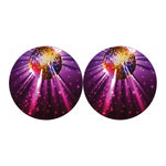 Purple Light Disco Ball Print Car Coasters