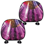 Purple Light Disco Ball Print Car Headrest Covers
