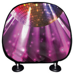 Purple Light Disco Ball Print Car Headrest Covers