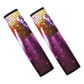 Purple Light Disco Ball Print Car Seat Belt Covers