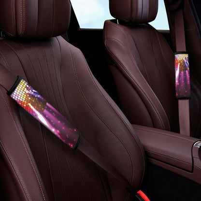 Purple Light Disco Ball Print Car Seat Belt Covers