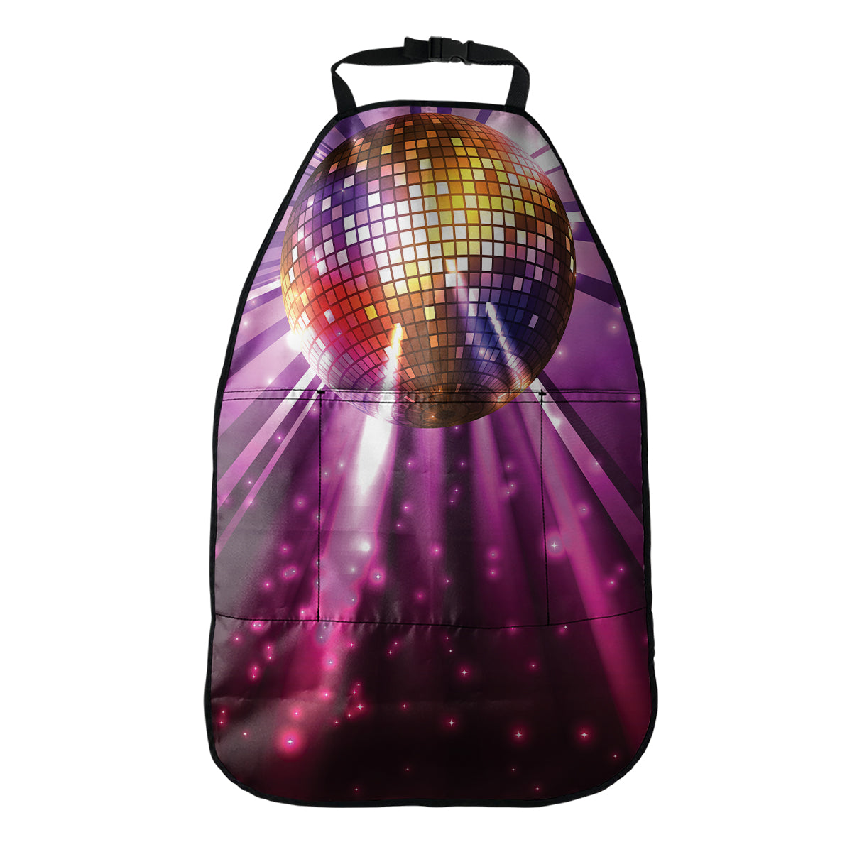 Purple Light Disco Ball Print Car Seat Organizers