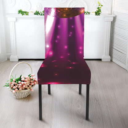Purple Light Disco Ball Print Dining Chair Slipcover