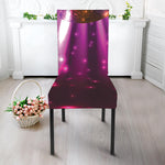 Purple Light Disco Ball Print Dining Chair Slipcover