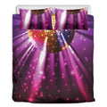 Purple Light Disco Ball Print Duvet Cover Bedding Set