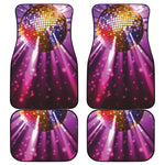 Purple Light Disco Ball Print Front and Back Car Floor Mats