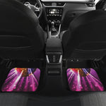 Purple Light Disco Ball Print Front and Back Car Floor Mats