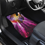 Purple Light Disco Ball Print Front and Back Car Floor Mats
