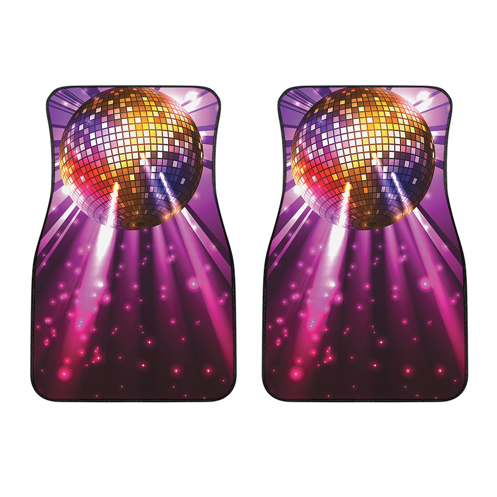 Purple Light Disco Ball Print Front Car Floor Mats