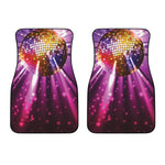 Purple Light Disco Ball Print Front Car Floor Mats