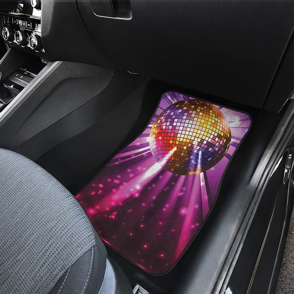 Purple Light Disco Ball Print Front Car Floor Mats