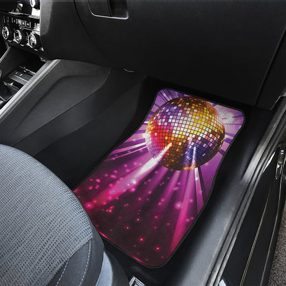 Purple Light Disco Ball Print Front Car Floor Mats