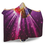 Purple Light Disco Ball Print Hooded Blanket
