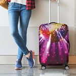 Purple Light Disco Ball Print Luggage Cover