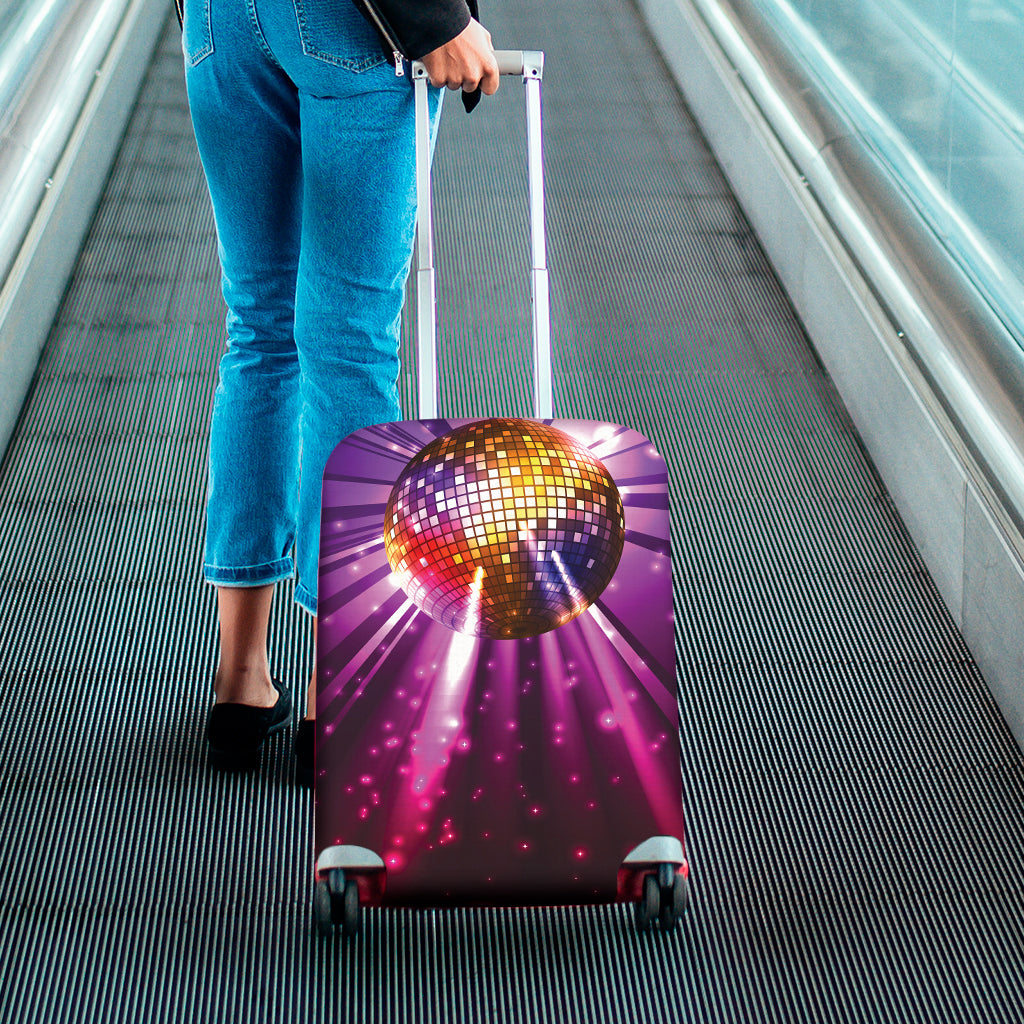 Purple Light Disco Ball Print Luggage Cover