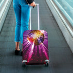 Purple Light Disco Ball Print Luggage Cover