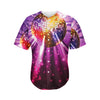 Purple Light Disco Ball Print Men's Baseball Jersey