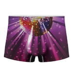 Purple Light Disco Ball Print Men's Boxer Briefs