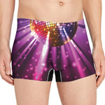Purple Light Disco Ball Print Men's Boxer Briefs