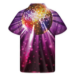 Purple Light Disco Ball Print Men's Short Sleeve Shirt