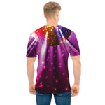 Purple Light Disco Ball Print Men's T-Shirt