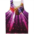 Purple Light Disco Ball Print Men's Tank Top
