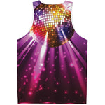 Purple Light Disco Ball Print Men's Tank Top