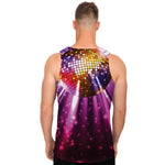 Purple Light Disco Ball Print Men's Tank Top