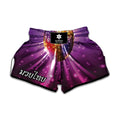 Purple Light Disco Ball Print Muay Thai Boxing Shorts