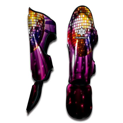 Purple Light Disco Ball Print Muay Thai Shin Guard