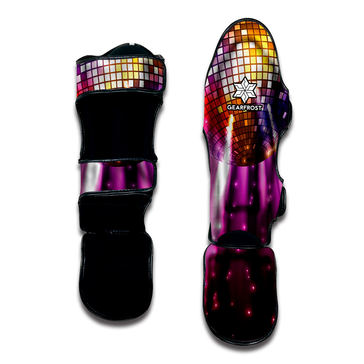 Purple Light Disco Ball Print Muay Thai Shin Guard