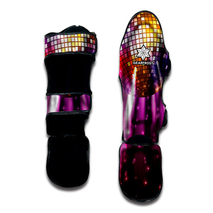 Purple Light Disco Ball Print Muay Thai Shin Guard